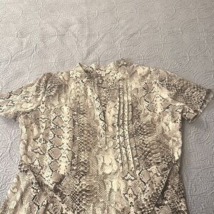 Nanette Lepore. Short sleeved snakeskin print dress.